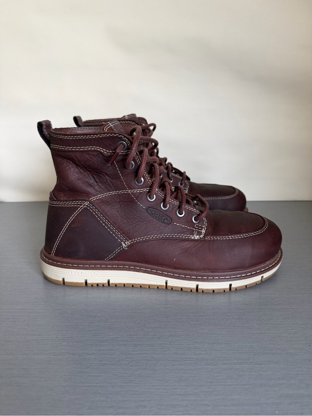 Keen Men’s Dark Brown Leather Lace-Up Work Boots